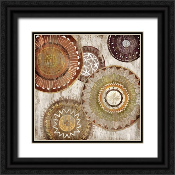 Selkirk, Edward 15x15 Black Ornate Wood Framed with Double Matting Museum Art Print Titled - Native Circle I