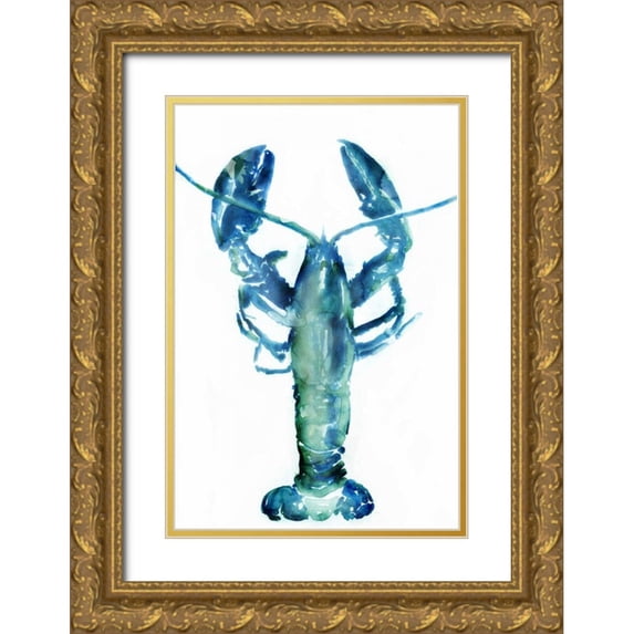 Selkirk, Edward 23x32 Gold Ornate Wood Framed with Double Matting Museum Art Print Titled - Lobster
