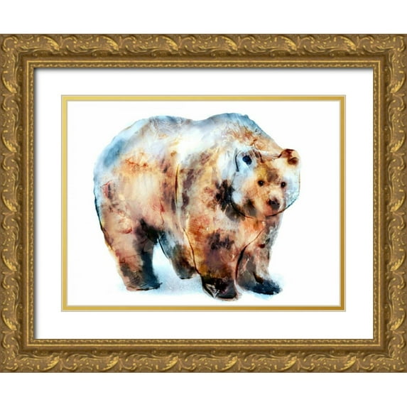 Selkirk, Edward 32x25 Gold Ornate Wood Framed with Double Matting Museum Art Print Titled - Bear
