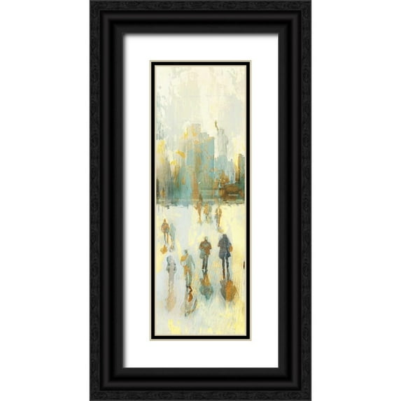 Selkirk, Edward 7x14 Black Ornate Wood Framed with Double Matting Museum Art Print Titled - NY Shadows II