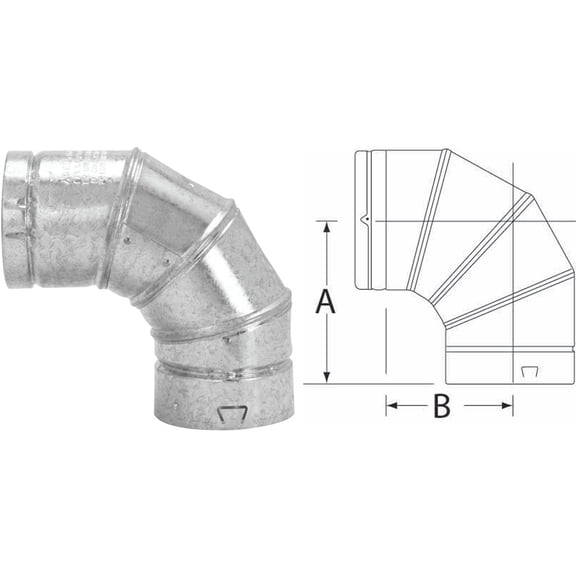 Selkirk Sport Selkirk Metalbestos 3RV-90 90 Adjustable Elbow, 3" Residential Use, Standard Application