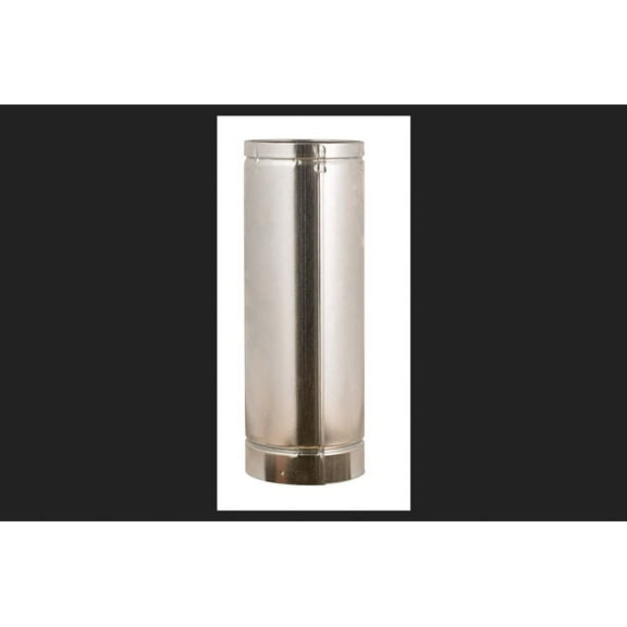 Selkirk Sport Round Gas Vent Pipe - Type B, 18" Length, 6" Dia, Silver Aluminum
