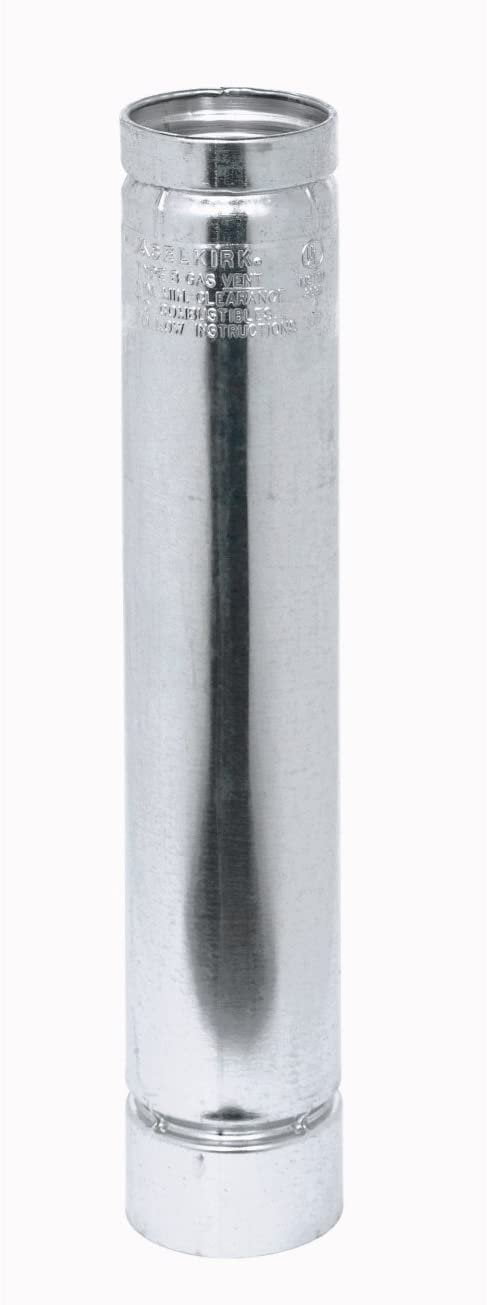 Selkirk Sport Round Gas Vent Pipe - Aluminum, 4" x 18", Silver — Residential Use, Standard Application