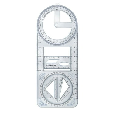 Sell Hot! Geometry Template, Yuoaen Multifunctional Geometric Ruler Drawing Ruler Tool Measuring Instruments | Creative Math Learning Geometric Drawing Ruler Flexible Drafting Rulers And Templates