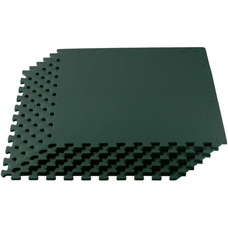 We Sell Mats 1/2 Inch Thickness Multipurpose EVA Foam Floor Tiles, Interlocking Floor Mat for Indoor Gym and Home Use 100 Square Feet (25 Tiles) Hunter Green