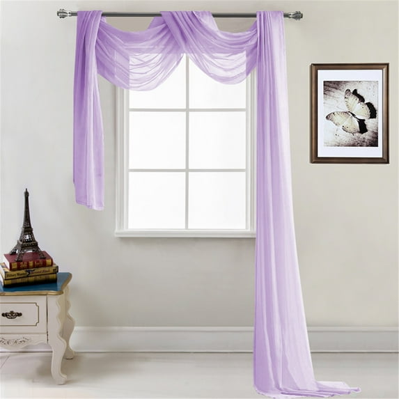 Myvepuop Curtain New Window Scarf Multifunction Voile Window Or Event Decoration,1* Window Screening