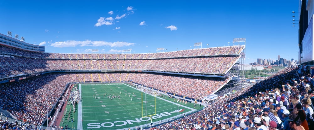 Sell-out crowd at Mile High Stadium Broncos v Rams Denver Colorado Canvas Art - Panoramic Images (36 x 12)