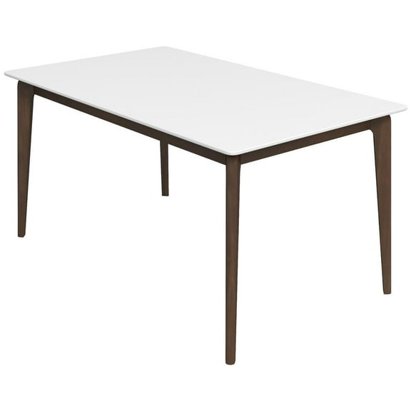 Sella Modern Solid Wood Walnut White Top Rectangular Kitchen&Dining Room Table