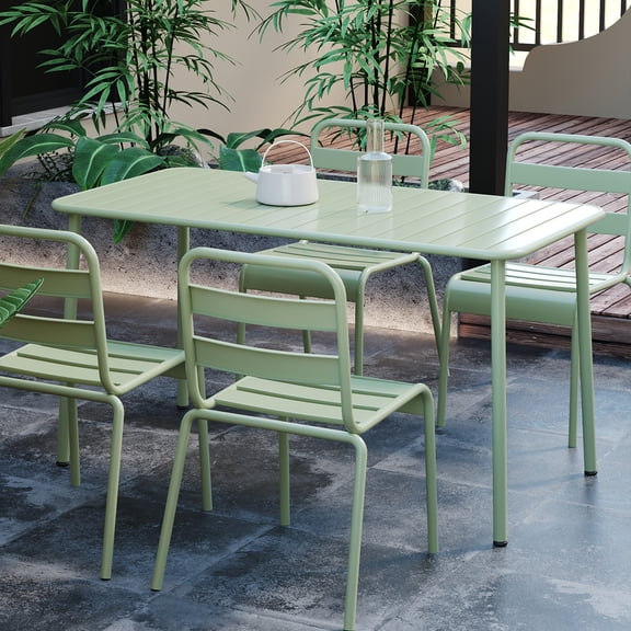Sella long table (green) outdoor dining table villa courtyard balcony table outdoor leisure table simple garden waterproof table