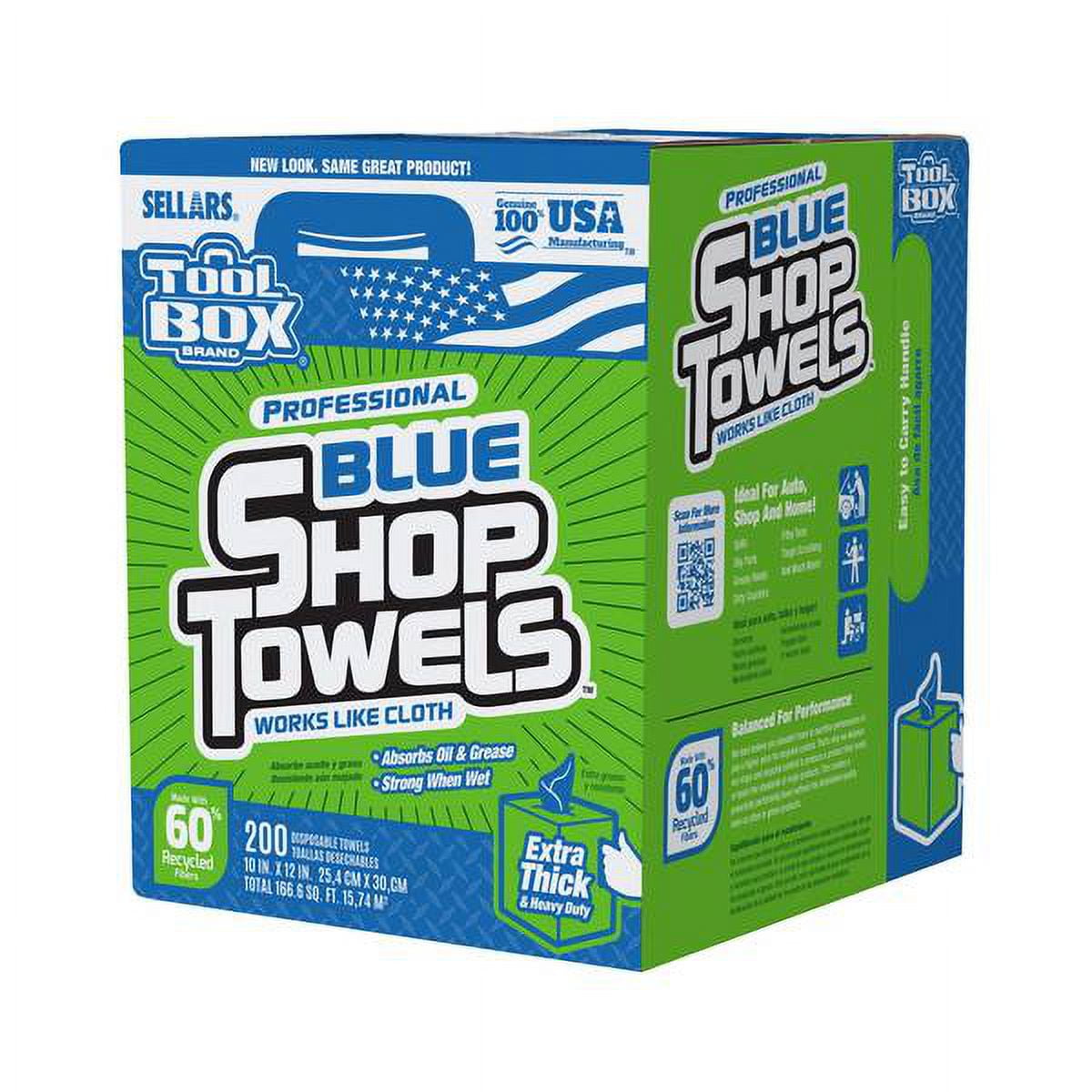 Sellars 200Count TOOLBOX Blue Shop Towels