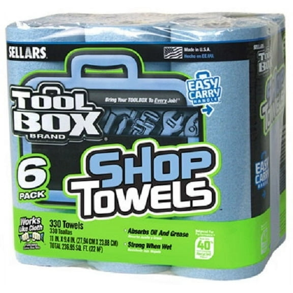 Sellars 5441602 6 Roll Pack Of Tool Box Blue Shop Towels - Quantity of 3