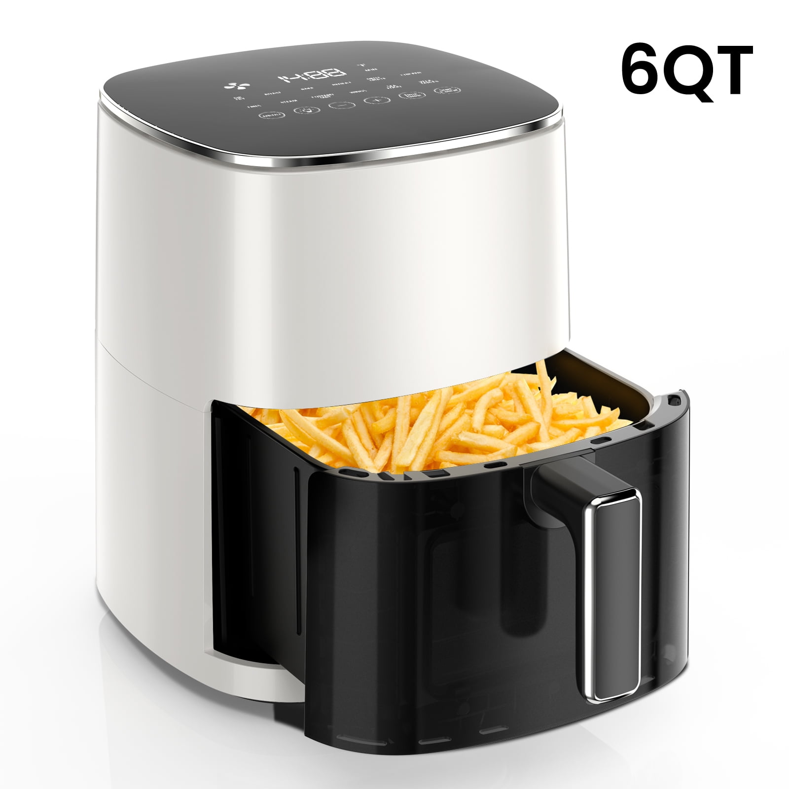 Sellary 6QT Air Fryer with Perspective Window and Light, 12-in-1, non-stick layer, suitable for Air Fry, Roast & More，Beige
