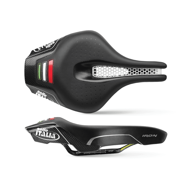 Selle Italia Iron Tekno Flow Tri Saddle Black Large Carbon