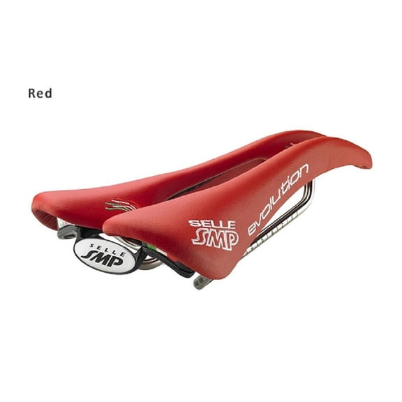 Selle SMP Evolution Pro Saddle - Red / Steel Rails