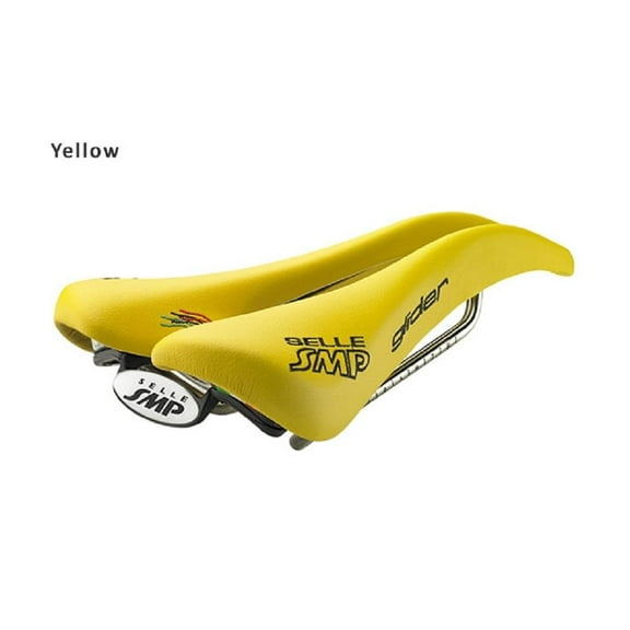 Selle SMP Glider Pro Saddle - Yellow / Steel Rails