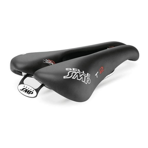 Selle SMP T2 Triathlon Racing Bike Saddle Steel Rails 260 x 156mm Black Leather