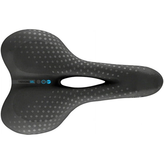 Selle San Marco Trekking Open-Fit Gel Saddle - Black 175mm Width Steel Rails