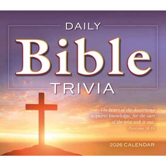 Sellers Publishing, Brain Busting Bible Trivia 2026 Desk Calendar, 5.9'' X 5.2'', Daily Calendar with Adhesive Binding