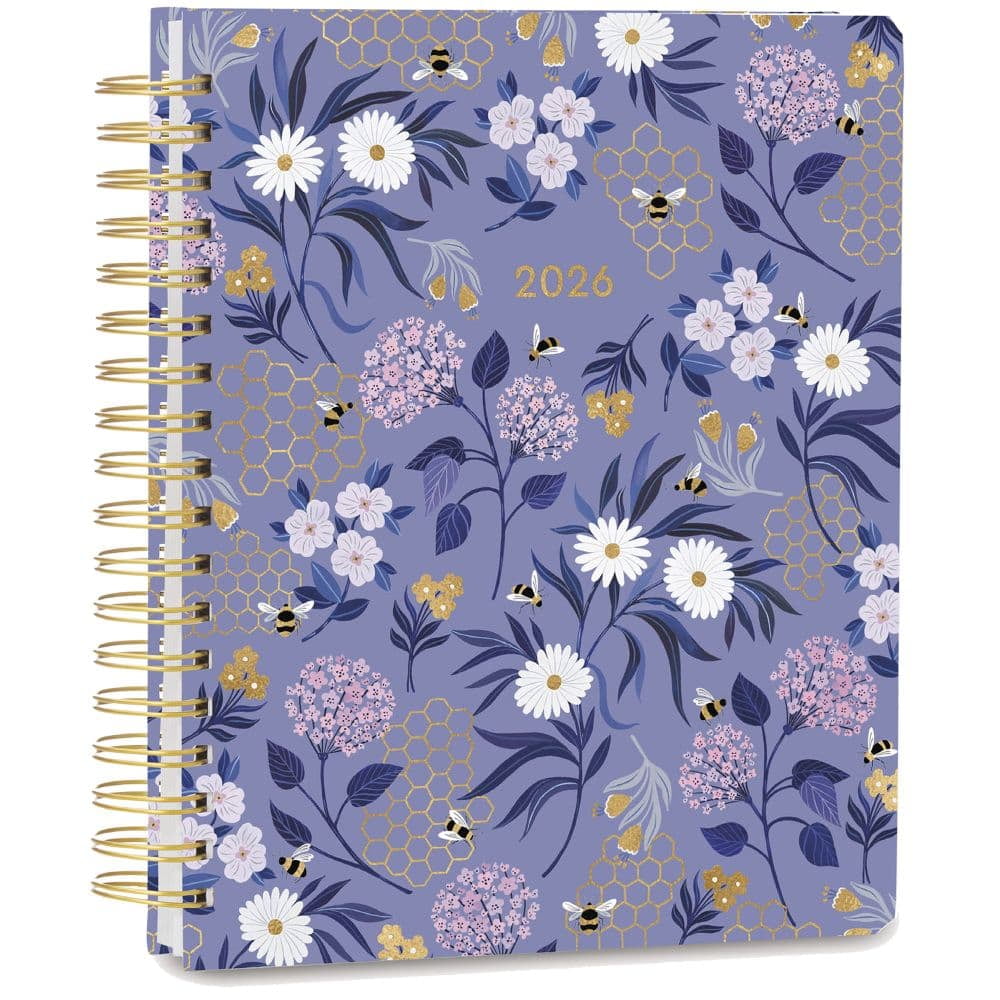 Sellers Publishing, Garden Bee Deluxe Hardcover High Note 2026 Planner, 9'' X 10'', 17-Month Calendar with Stapled Binding
