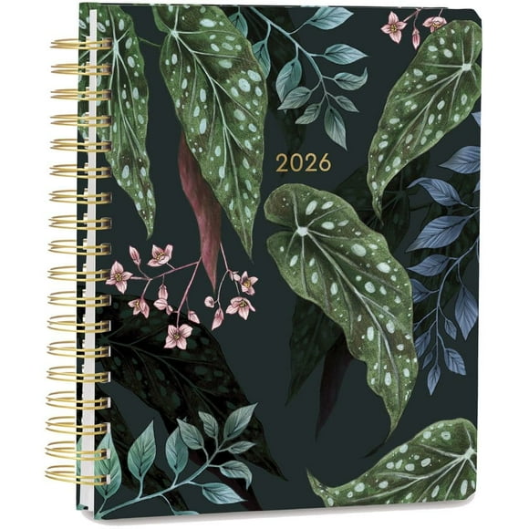 Sellers Publishing, Greenery Deluxe Hardcover High Note 2026 Planner, 9'' X 10'', 17-Month Calendar with Adhesive Binding
