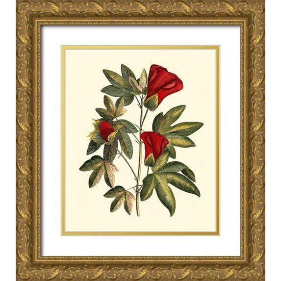 Sellier 15x17 Gold Ornate Wood Framed with Double Matting Museum Art Print Titled - Jennas Flowers II