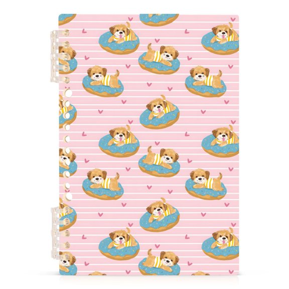 Selling Cute Puppy Patterns A5 Notebook Refillable 60 Sheets Detachable Ring Binder PP Cover Journal