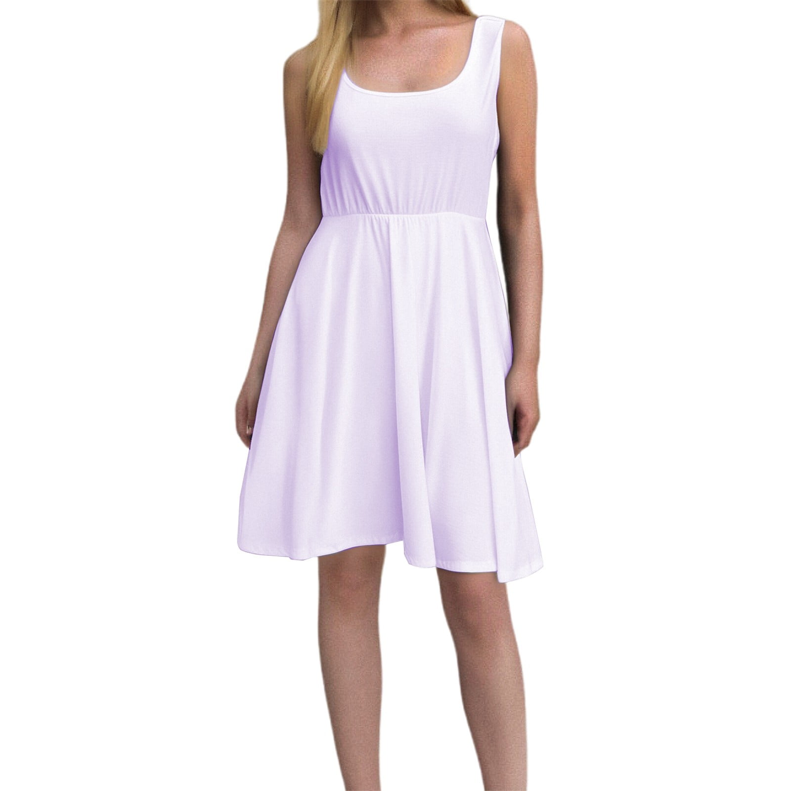 New Square Neck Waist Short A-Line Dress
