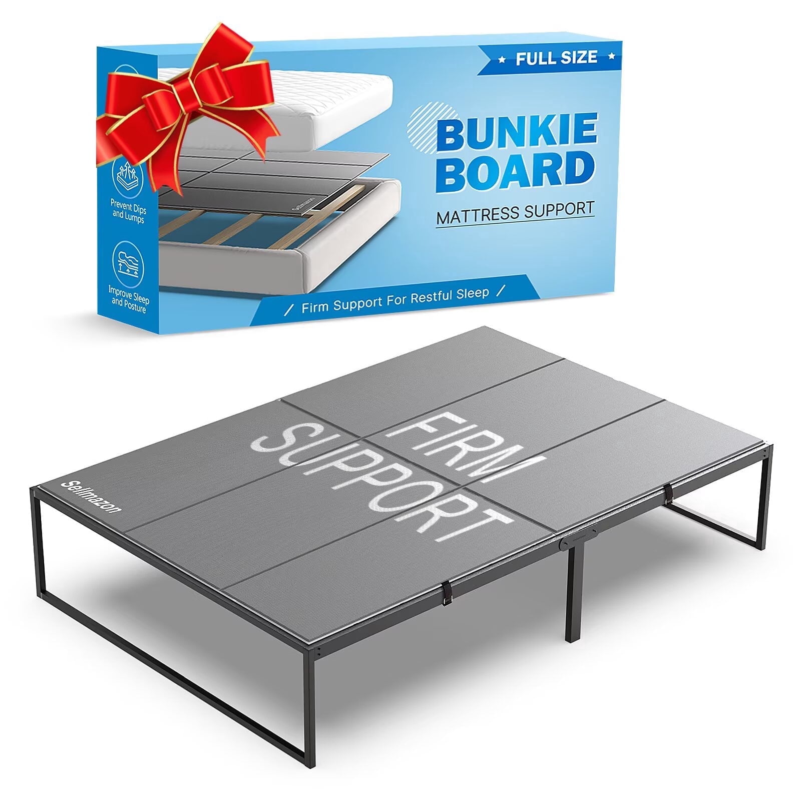Bunkie Board Full Size (54x75''), Heavy Duty Bed Boards for Frame, Sleeper Sofa Support Board to Stop Sagging Mattress, Breathable, Noise Minimizing, Moisture Resistant Full (54x75'')