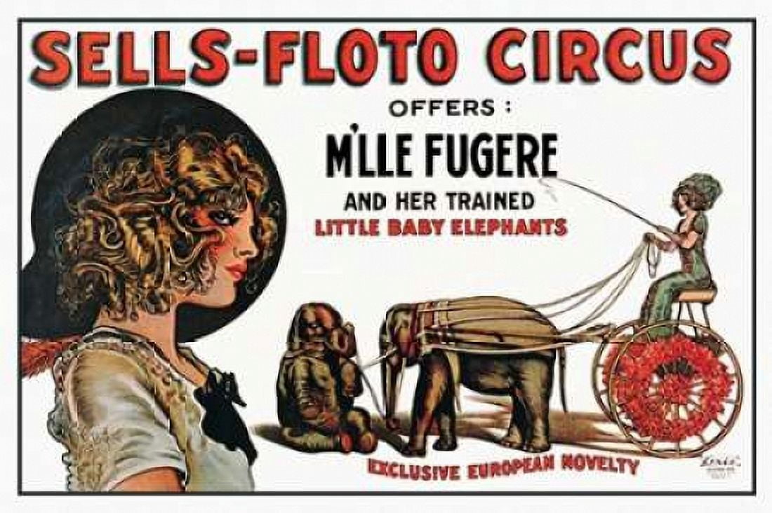 Sells-Floto Circus Canvas Art - Vintage Elephant (12 x 18)