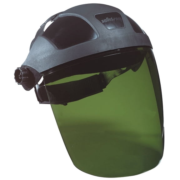 Sellstrom DP4 Face Shield - Lightweight Mask with High Impact Crown & Ratchet Headgear for Work, Grinding, Cutting - ANSI Z87.1 - Anti Fog Polycarbonate Window CA2