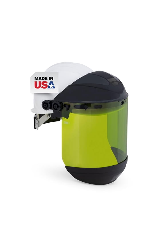 Full Face Shield Mask with Hard Hat - Arc Flash Rated Protective Mask for Work, for Grinding - ANSI Z87.1 CA3