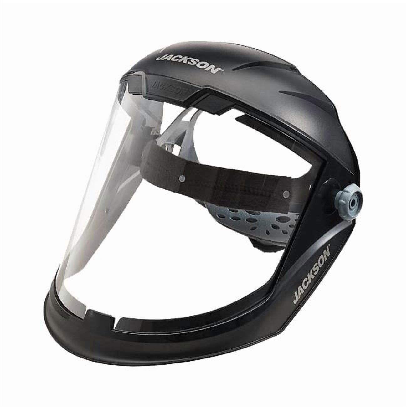 Sellstrom Manufacturing B2382867 Jackson Safety Midview Premium Ratchet Face Shield - Chin Guard - Clear PC - Uncoated - Black