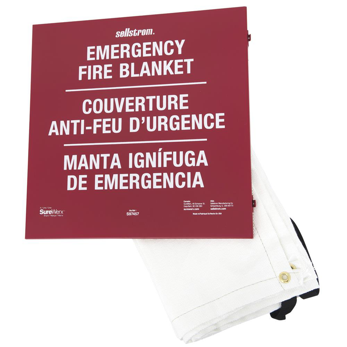 Sellstrom 6'x5' Fiberglass Welding Blanket - 1000°F Heat Resistant With Carry Bag