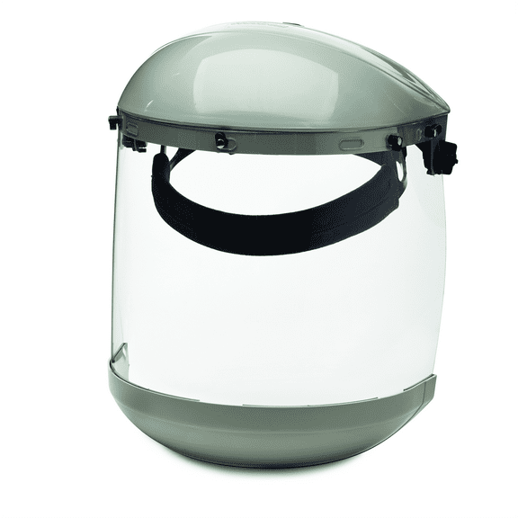 Sellstrom Face Shield - 303 Series - 8" x 15.5" x 0.40" Window - Clear - Ratcheting Headgear - Dual Crown