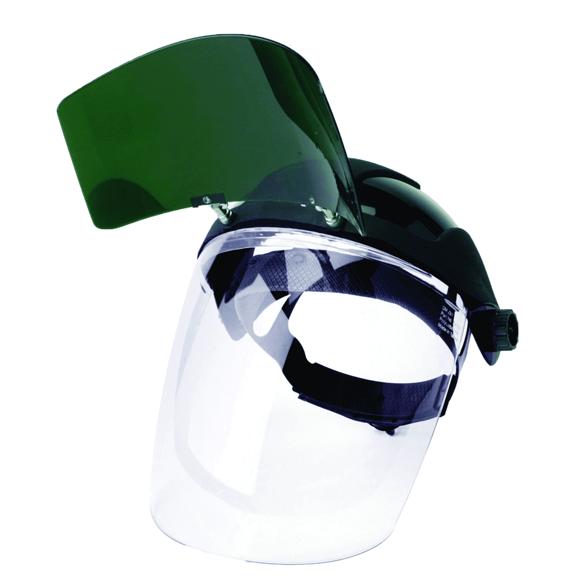 Sellstrom Face Shield - DP4 Series - 9" x 12.125" x 0.060" Window - Clear AF with Shade 8 IR Flip Visor - Ratcheting Headgear