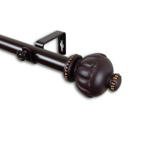 Selma 1" Curtain Rod-Color:Mahogany,Size:48-84"