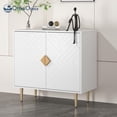 thumbnail image 1 of Selooye Modern Sideboard Cabinet, 31.5'' with 2 Doors and Adjustable Shelf, Credenza Buffet Table for Living Room, Kitchen and Entryway, White, 1 of 9