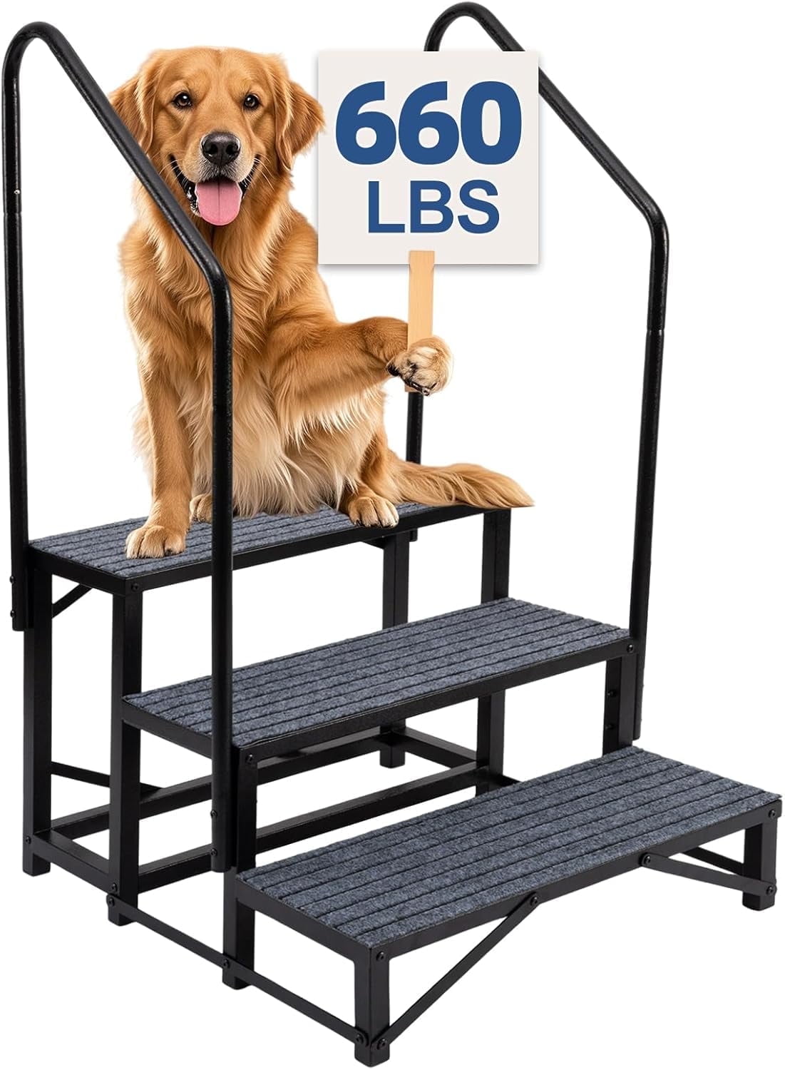 Walmart discounts of Selooye RV Steps with 2 Handrails, 3-Tier RV Stairs, 660lbs Heavy-Duty Steel Camper Steps with Non-Slip & Dust-Resistant Mats, Trailer, Mobile Home, Porch,Hot Tub