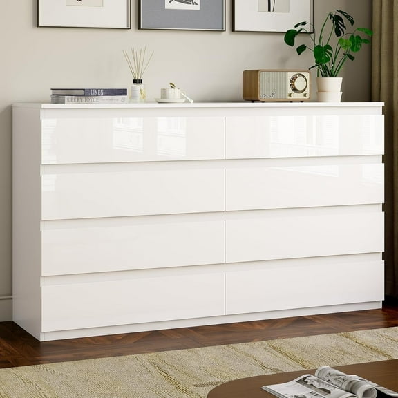 Selooye 8-Drawer Modern Wood Dresser, Wide Chest Drawers