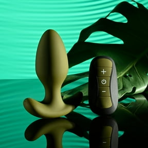 Selopa The Colonel Vibrating Silicone Anal Plug with Remote Control, Green