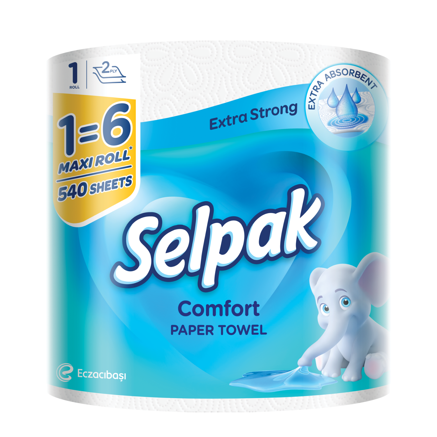 Selpak Comfort Maxi 100 pure cellulose kitchen roll 2ply, 540 sheets
