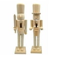 thumbnail image 1 of Selrti 1/2/3Pcs 25/38CM Christmas Wooden Unfinished Nutcracker Figurine DIY Blank Unpainted Soldier Figure Holiday Party Ornament Decoration, 1 of 8