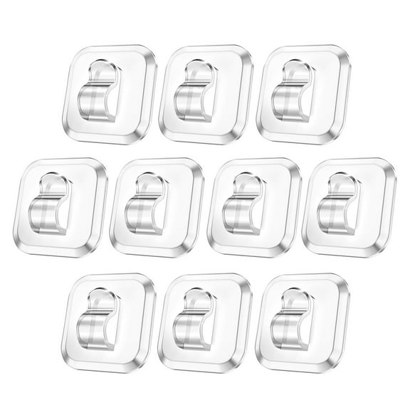 Selrti 10/20/50/100Pcs Mini Light Hook with Adhesive Strip Indoor Outdoor String Light Hanging Clear Plastic Clip Small Christmas Decoration Fairy Lamp Cable Wall Hanger