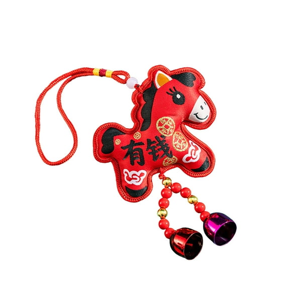 Selrti 2026 Chinese New Year Horse Lucky Hanging Pendant Zodiac Animal Feng Shui Charm with Tassel/Bell for Spring Festival Wedding Party Car Tree Decor
