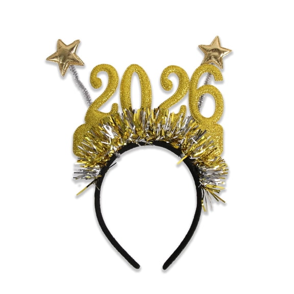 Selrti 2026 New Year Party Glasses Lightweight Red Glitter Eyewear Frame with Snowflake Holly Decoration Festive Sequin Hair Hoop