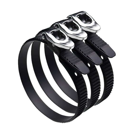 Selrti 3Pcs Heavy Duty Grip Lock Straps Adjustable Reusable Ratchet Zip Ties Outdoor Fencing Poles Gates Pipes Cargo Securing Ratchet Straps with Metal Buckles