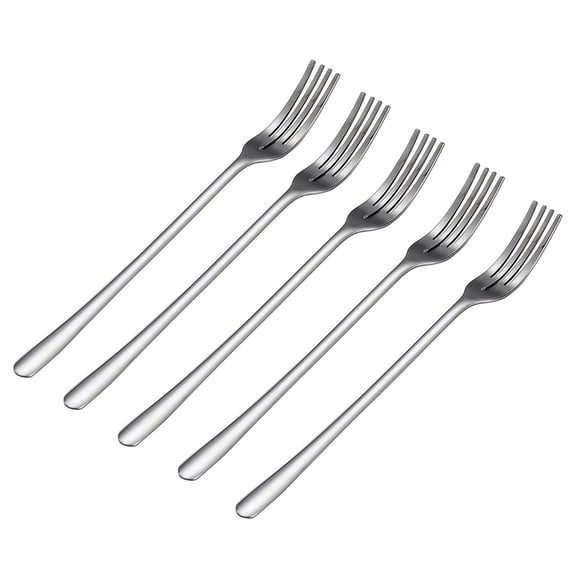 Selrti 5 Pcs Appetizer Dessert Forks Stainless Steel Salad Fruit Tasting Forks Multi-functional Cocktail Forks for Party Travel