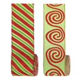 thumbnail image 1 of Selrti 5 Yards Christmas Wired Ribbon 2.48" Red Green Polka Dot/Stripe/Swirl Christmas Wrapping Ribbon for Xmas Tree Wreath Bow Gift Wrapping DIY Crafts, 1 of 8