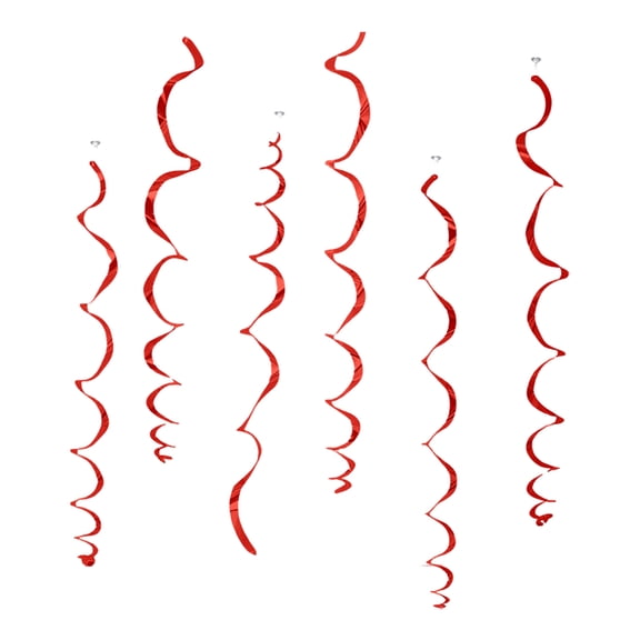 Selrti 6 Pcs Colorful Ceiling Swirl Foil Decorations Plastic Hanging Spiral Streamers for Wedding Birthday Graduation New Year Party Decoration