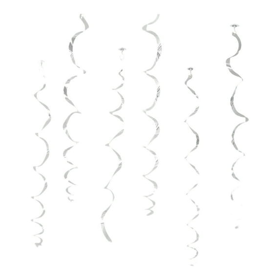 Selrti 6 Pcs Colorful Ceiling Swirl Foil Decorations Plastic Hanging Spiral Streamers for Wedding Birthday Graduation New Year Party Decoration